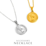 British medal coin stainless steel necklace pendant